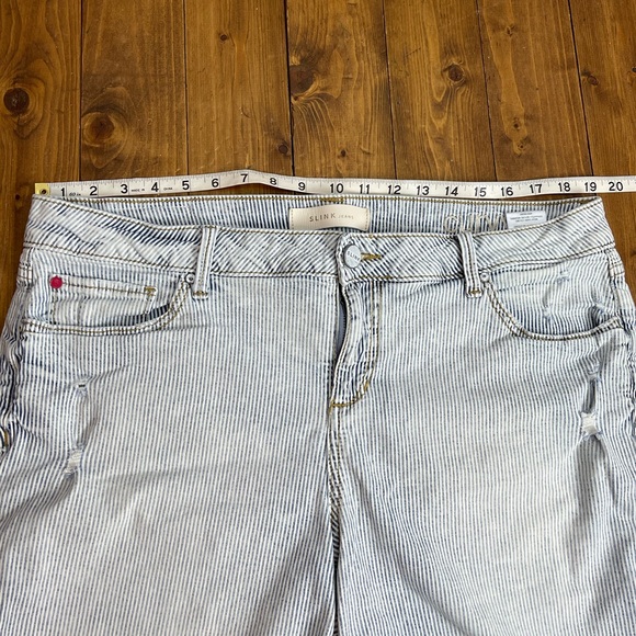 Slink jeans denim stripes 7 inch inseam jean shorts curvy size 16 - Picture 7 of 9